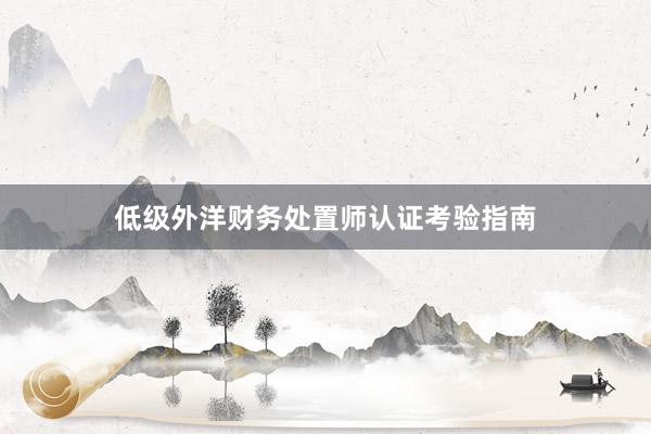 低级外洋财务处置师认证考验指南